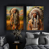 Custom Native American Chief Standing Portrait Photo Canvas Art Gift Home Decor