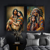 Custom Native American Couple Standing Photo Canvas Art Gift Home Decor