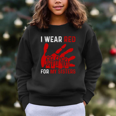 MMIW I Wear Red For My Sister Red Hand Unisex Hoodie/Sweatshirt/T-Shirt