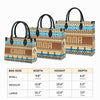 Personalized Leather Handbag for Women - Design Patten Boho Aztec Style LB03