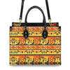 Kokopelli Myth Yellow Native Leather Handbag WCS022