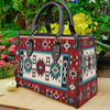 Geometric Red Pattern Leather Handbag WCS047