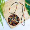 SALE 30% OFF - Trail of Tears Beaded Sunburst Handmade Glass Beaded Patch Necklace Pendant