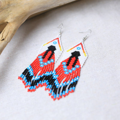 SALE 30% OFF - Indigenous Women Pattern Beaded Handmade Earrings For Women