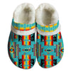 Unisex Pattern Fleece Clog Shoes For Women and Men Native American Style