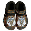 Unisex Pattern Fleece Clog Shoes For Women and Men Native American Style