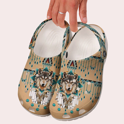 Unisex Pattern Fleece Clog Shoes For Women and Men Native American Style