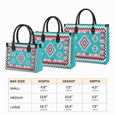 Ethnic Geometric Pink Pattern Leather Handbag WCS003