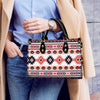 Pink & Navy Pattern Native Leather Handbag WCS005