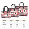 Pink & Navy Pattern Native Leather Handbag WCS005