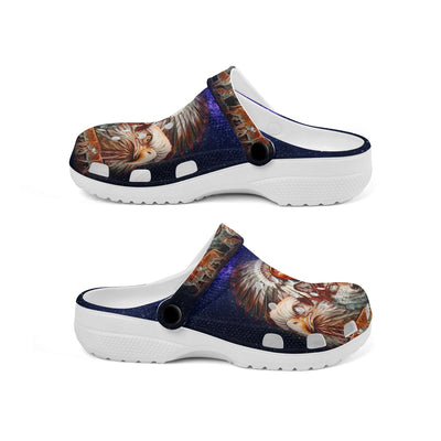 Unisex Pattern Fleece Clog Shoes For Women and Men Native American Style