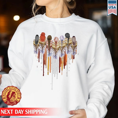 Native American Women Feather Heart Unisex Hoodie/Sweatshirt/T-Shirt 122