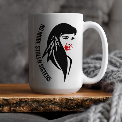 MMIW No More Stolen Sisters Indigenous Women Ceramic Coffee Mug