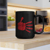 MMIW Indigenous Woman Red Hand White Black Ceramic Coffee Mug