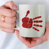 MMIW Indigenous Woman Red Hand White Black Ceramic Coffee Mug