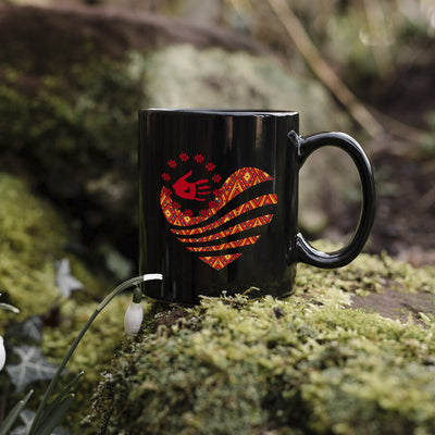 MMIW I Wear Red For My Sister Red Hand Together Heart Ceramic Coffee Mug