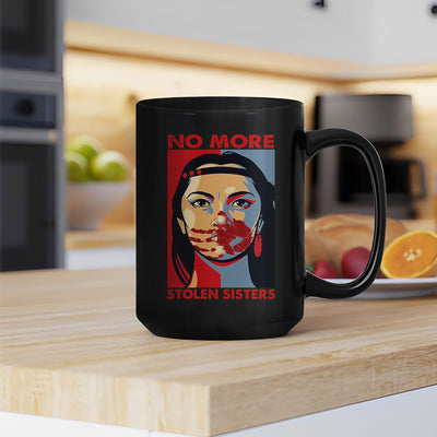 MMIW No More Stolen Sisters Red Hand Indigenous Owned Ceramic Mug