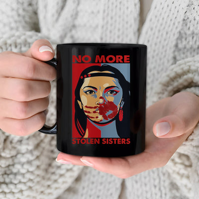 MMIW No More Stolen Sisters Red Hand Indigenous Owned Ceramic Mug