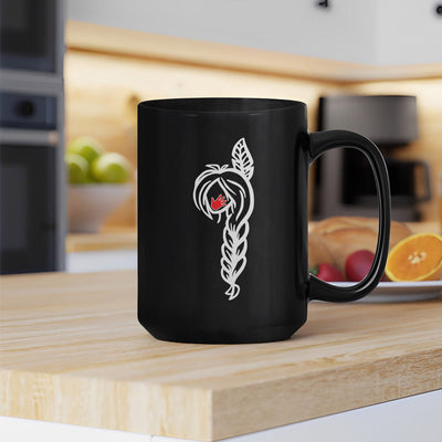 MMIW Red Hand Black Hair Indigenous Women Mug