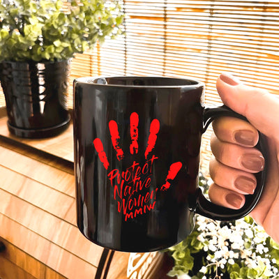 MMIW Protect Native Women Red Hand Ceramic Coffee Mug