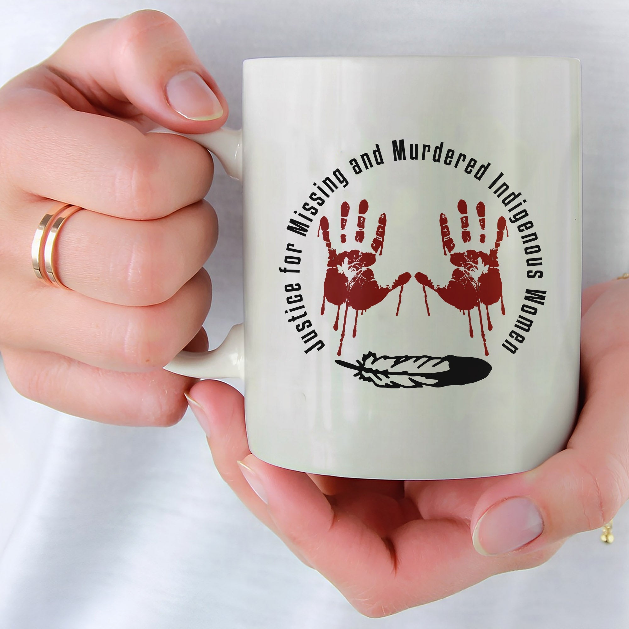 MMIW Justice For MMIW Red Hands Coffee Mug