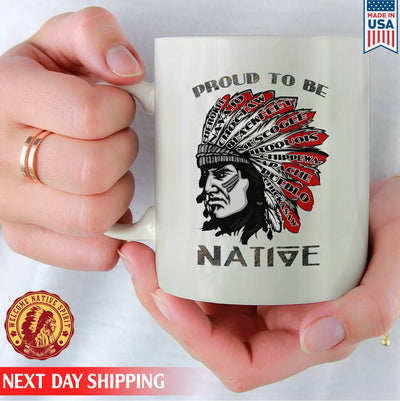 Native American  Proud To Be Father Native Ceramic Coffee Mug