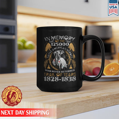 Native American Trail Of Tears  Native American Chief Hat Red Hand Man Ride Horse Ceramic Coffee Mug