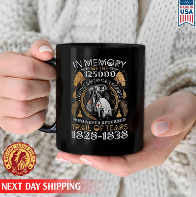 Native American Trail Of Tears  Native American Chief Hat Red Hand Man Ride Horse Ceramic Coffee Mug