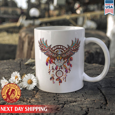 Native Amerrican Eagle Feather Native Ceramic Coffee Mug