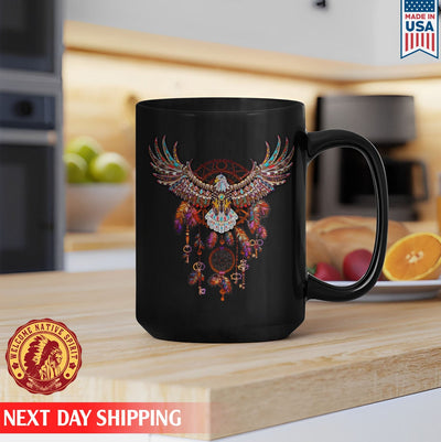 Native Amerrican Eagle Feather Native Ceramic Coffee Mug