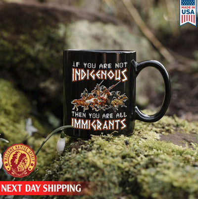 Native American If You Are Not Indigenous Then You Are All Immigrants Native Coffee Mug