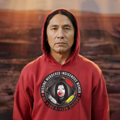 MMIW No More Stolen Sisters Feather Color Red Hand Unisex T-Shirt/Hoodie/Sweatshirt