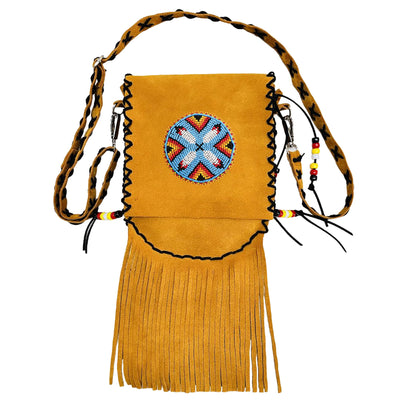 SALE 30% OFF - MMIW Handmade Leather Beaded Bag