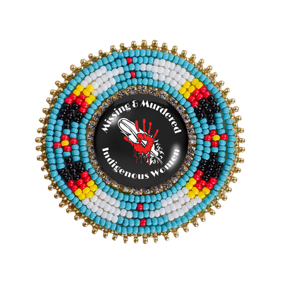 SALE 30% OFF -  Missing and Murdered Indigenious Women 2 Sunburst Beaded Patch Necklace Pendant