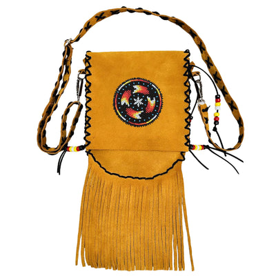 SALE 30% OFF - MMIW Handmade Leather Beaded Bag