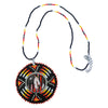 SALE 30% OFF - Native Flag Sunburst Handmade Glass Beaded Patch Necklace Pendant