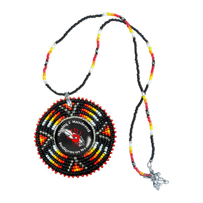 SALE 30% OFF -  Missing and Murdered Indigenious Women 2 Sunburst Beaded Patch Necklace Pendant