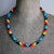 SALE 30% OFF - Dark Blue Beaded Long Necklace Handmade Native American Style for Women