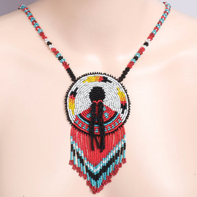 SALE 30% OFF - Combo MMIW Handmade Beaded Necklace And Earrings Unisex With Native American Style