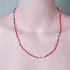 SALE 30% OFF - Red Petals Handmade Necklace Unisex With Native American Style