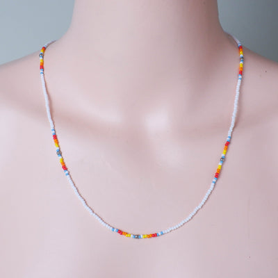 SALE 30% OFF - Full Color Handmade Beaded Necklace Unisex With Native American Style