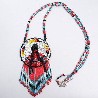 SALE 30% OFF - Premium MMIW Handmade Beaded Necklace Long Native American Style for Women