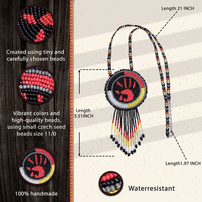 SALE 30% OFF - MMIW Handprint Beaded Choker Necklace Premium Native American Style