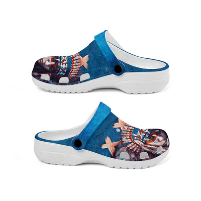 Unisex Pattern Fleece Clog Shoes For Women and Men Native American Style