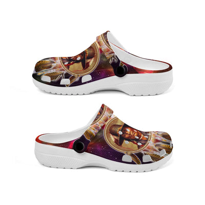 Unisex Pattern Fleece Clog Shoes For Women and Men Native American Style