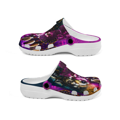 Unisex Pattern Fleece Clog Shoes For Women and Men Native American Style