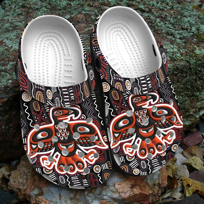 Unisex Pattern Fleece Clog Shoes For Women and Men Native American Style