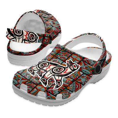 Unisex Pattern Fleece Clog Shoes For Women and Men Native American Style