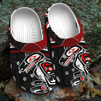 Unisex Pattern Fleece Clog Shoes For Women and Men Native American Style