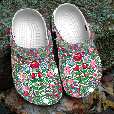 Unisex Pattern Fleece Clog Shoes For Women and Men Native American Style